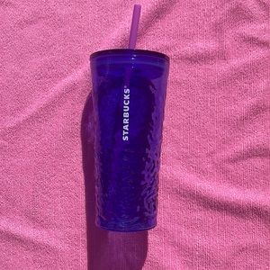 Limited Edition Starbucks Blue Wavy Glass Tumbler